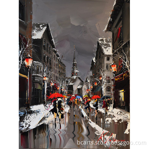 011-179 100 Hand Painted Impressionist Paris Street Oil Paintings